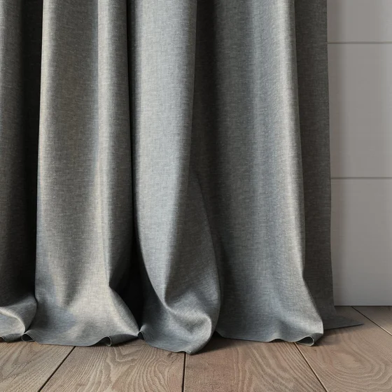 Photo of the fabric Glamour Steel swatch by James Dunlop. Use for Curtains, Accessory. Style of Plain, Taffeta