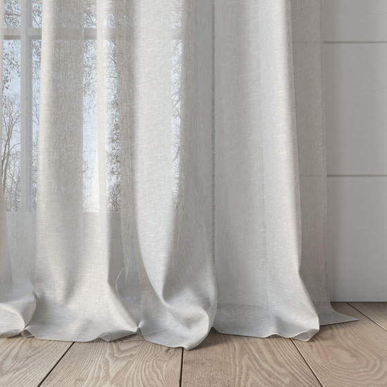 Photo of the fabric Lumiere Ecru swatch by James Dunlop. Use for Sheer Curtains. Style of Plain, Sheer