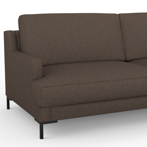 Photo of the fabric Grain Brownie swatch by Mokum. Use for Upholstery, Accessory, Top of Bed. Style of Plain, Texture