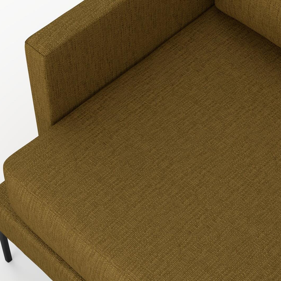 Photo of the fabric Pandanus Ochre swatch by Mokum. Use for Upholstery. Style of Plain, Taffeta