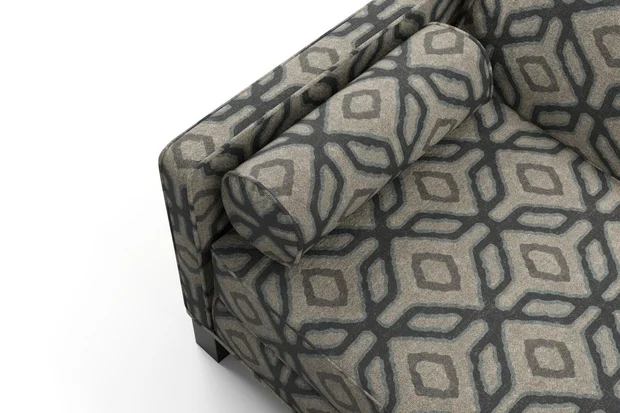 Photo of the fabric Enhance Ink swatch by James Dunlop. Use for Upholstery, Accessory. Style of Geometric, Print
