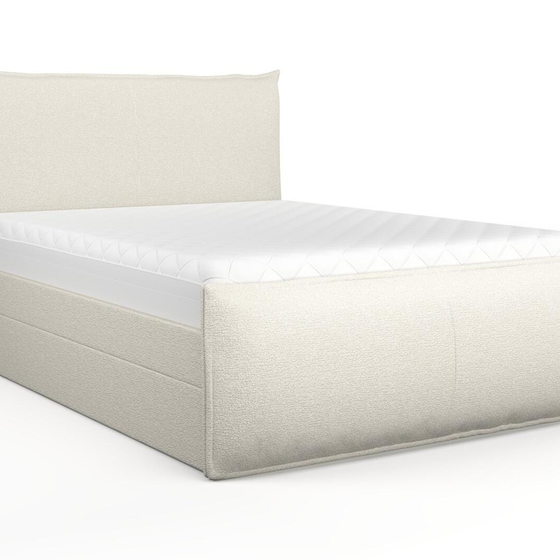 Photo of the fabric Grain Marshmallow swatch by Mokum. Use for Upholstery, Accessory, Top of Bed. Style of Plain, Texture