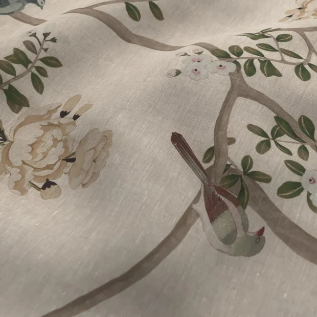 Photo of the fabric Sakura Parchment swatch by James Dunlop. Use for Curtains, Accessory. Style of Floral And Botannical