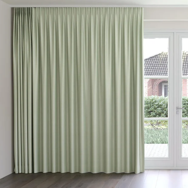 Photo of the fabric Provence Thyme swatch by James Dunlop Essentials. Use for Curtains, Upholstery, Accessory, Top of Bed. Style of Plain, Texture