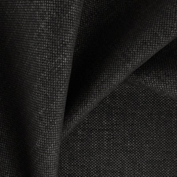 Photo of the fabric Perfecto Onyx swatch by Zepel FibreGuard. Use for Curtains, Upholstery, Accessory, Top of Bed. Style of Chenille, Plain