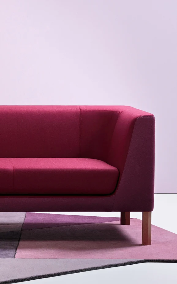 Photo of the fabric Prato Candy in situ by Mokum. Use for Upholstery, Accessory. Style of Plain, Texture