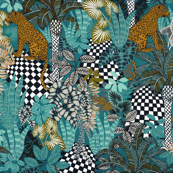 Photo of the fabric Neofelis 4971 4971 0273 swatch by Casamance. Use for Curtains, Upholstery, Accessory. Style of Floral And Botannical