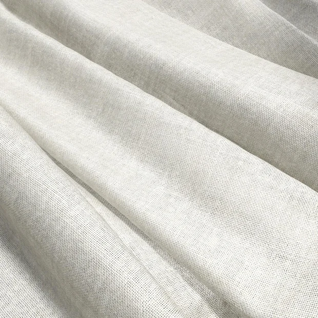Photo of the fabric Uru Ecru swatch by Mokum. Use for Sheer Curtains. Style of Plain, Sheer