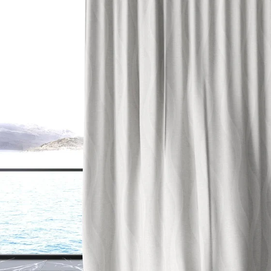 Photo of the fabric Paramount Ivory swatch by James Dunlop. Use for Sheer Curtains. Style of Abstract, Sheer