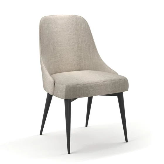 Photo of the fabric Maxime Truffle swatch by James Dunlop. Use for Upholstery, Accessory. Style of Stripe, Texture