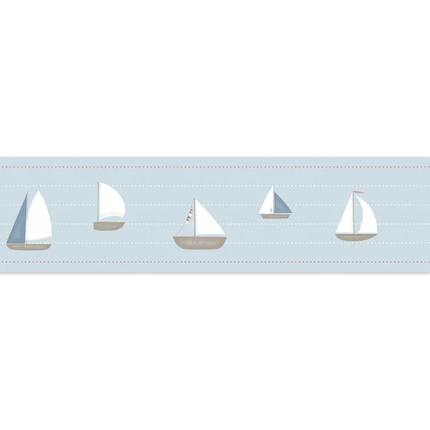 Photo of the fabric Babord Border 8567 8567 64 89 swatch by Casadeco. Use for Wall Covering. Style of Childrens