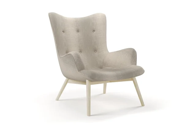 Photo of the fabric Maxime Truffle swatch by James Dunlop. Use for Upholstery, Accessory. Style of Stripe, Texture
