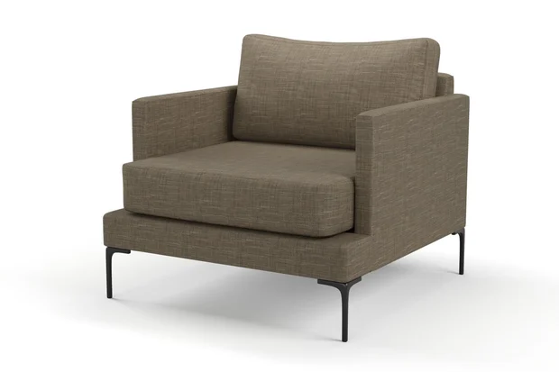 Photo of the fabric Ficus Taupe swatch by Mokum. Use for Upholstery, Accessory. Style of Plain, Texture