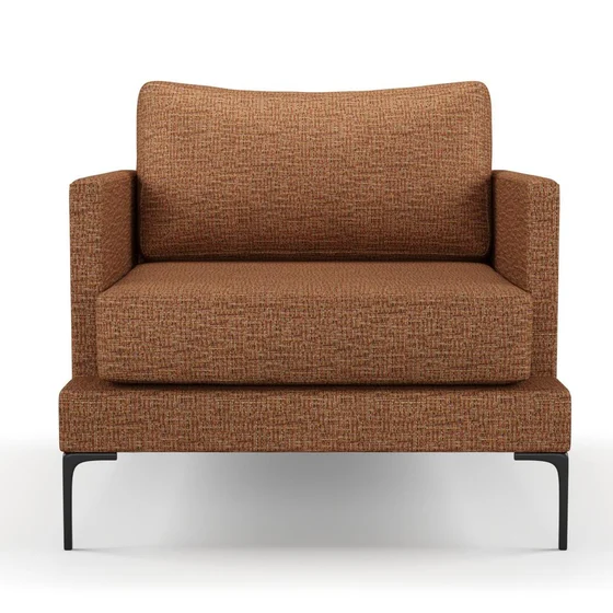 Photo of the fabric Gabrielle Cherrywood swatch by Mokum FibreGuard. Use for Upholstery, Accessory, Top of Bed. Style of Plain, Texture