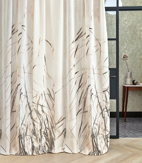Photo of the fabric Kishi V3409 01 in situ by Villa Nova. Use for Sheer Curtains. Style of Floral And Botannical, Sheer