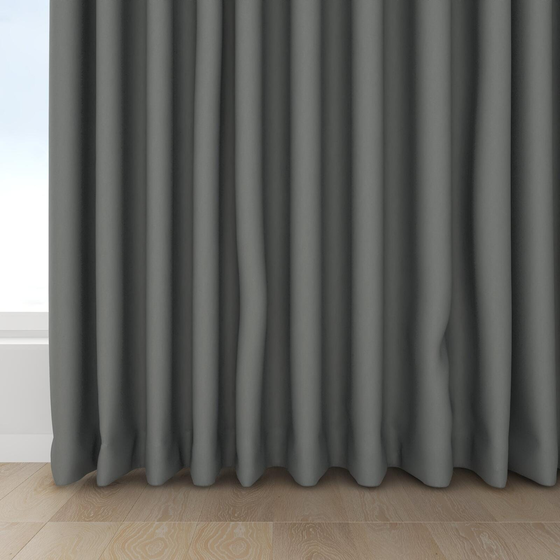 Photo of the fabric Satori Stonewash Slate swatch by Mokum. Use for Curtains, Upholstery Light Duty, Accessory, Top of Bed. Style of Plain, Texture