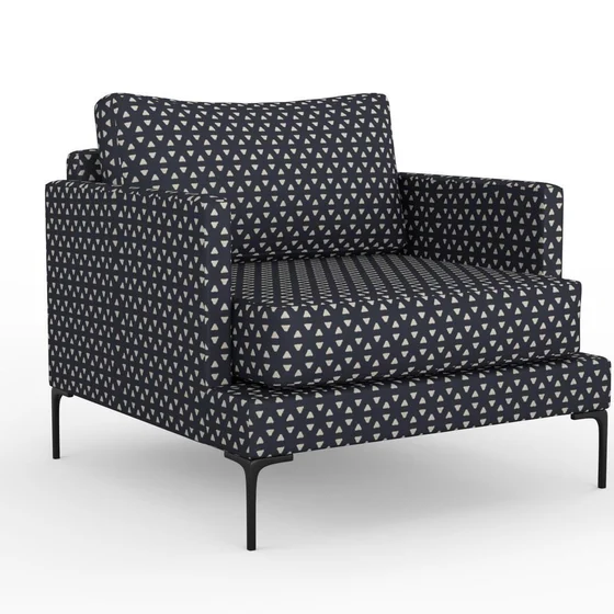 Photo of the fabric Samurai Ink swatch by Mokum. Use for Upholstery, Accessory. Style of Geometric