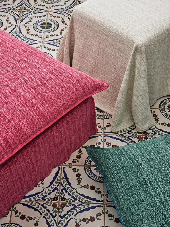 Photo of the fabric Sabina Z603 01 in situ by Zinc. Use for Upholstery, Accessory. Style of Plain