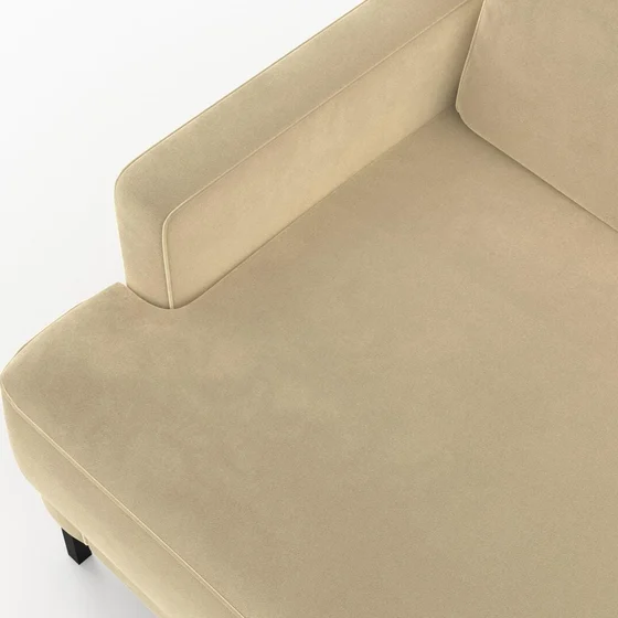 Photo of the fabric Velvelux Caramel swatch by Mokum FibreGuard. Use for Curtains, Upholstery, Accessory, Top of Bed. Style of Plain, Velvet
