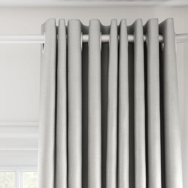 Photo of the fabric Matrix FR Ice swatch by James Dunlop Essentials. Use for Curtains. Style of Dim Out, Plain