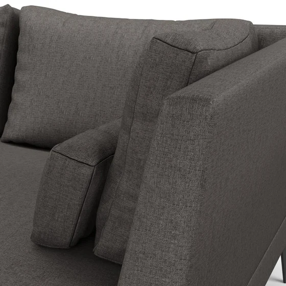 Photo of the fabric Tahiti Pewter swatch by Mokum FibreGuard. Use for Curtains, Upholstery, Accessory, Top of Bed. Style of Chenille, Plain