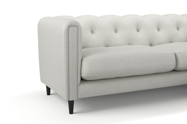 Photo of the fabric Keystone Mist swatch by James Dunlop FibreGuard. Use for Curtains, Upholstery, Accessory, Top of Bed. Style of Plain, Texture
