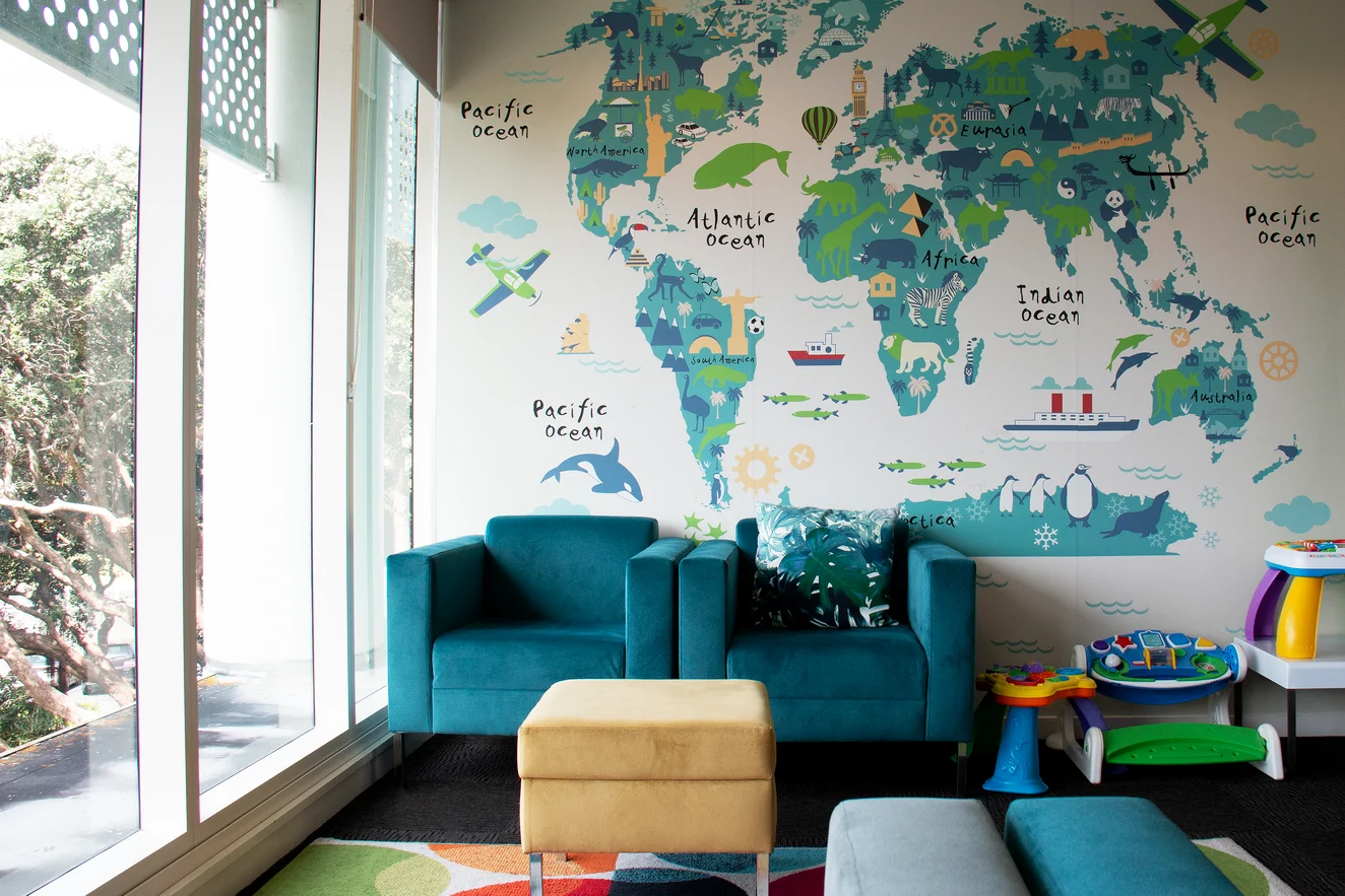 Chairs and ottoman in Combo colours Scuba and Hay by Zepel FibreGuard Pro