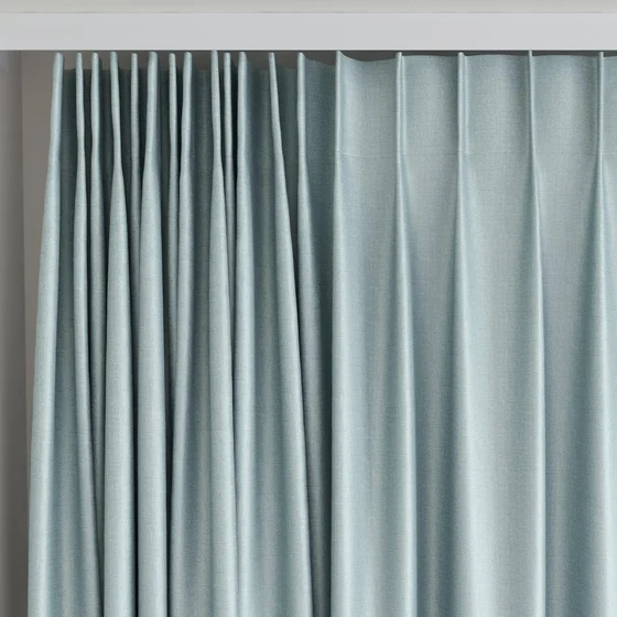 Photo of the fabric Stallion 2 Blackout Mineral swatch by James Dunlop Essentials. Use for Curtains. Style of Plain, Texture