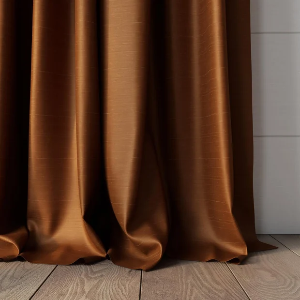 Photo of the fabric Luxe Nutmeg swatch by James Dunlop Essentials. Use for Curtains, Accessory, Top of Bed. Style of Plain, Texture