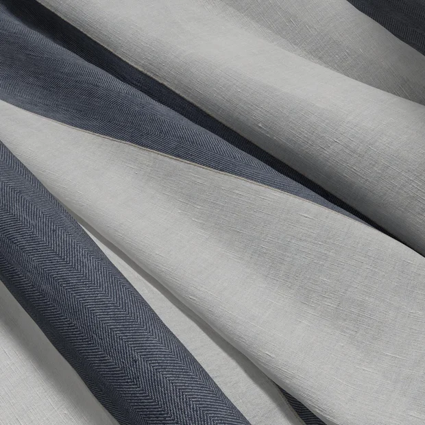 Photo of the fabric Long Beach Navy swatch by James Dunlop. Use for Sheer Curtains. Style of Sheer, Stripe