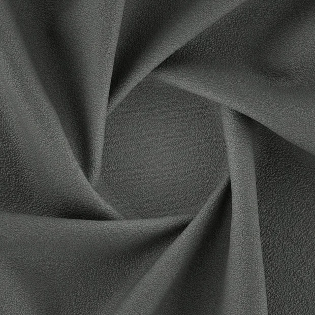 Photo of the fabric Snowdown Charcoal swatch by Zepel FibreGuard. Use for Curtains, Upholstery, Accessory, Top of Bed. Style of Plain, Texture