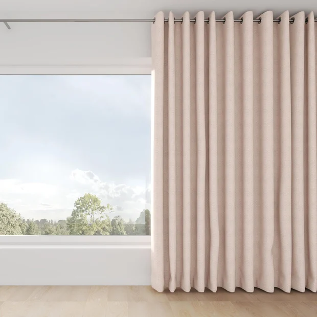 Photo of the fabric Cestino Blush swatch by Mokum. Use for Curtains. Style of Plain, Texture