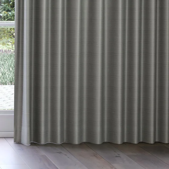 Photo of the fabric Luxe Carbon swatch by James Dunlop Essentials. Use for Curtains, Accessory, Top of Bed. Style of Plain, Texture