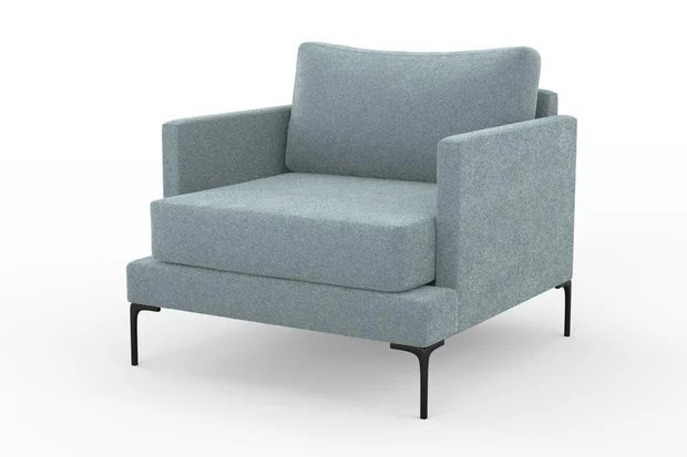 Photo of the fabric Modernist Chambray swatch by Mokum. Use for Upholstery, Accessory. Style of Plain, Texture