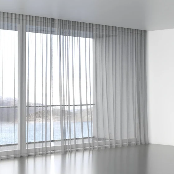 Photo of the fabric Mira Shadow swatch by James Dunlop. Use for Sheer Curtains. Style of Sheer, Stripe