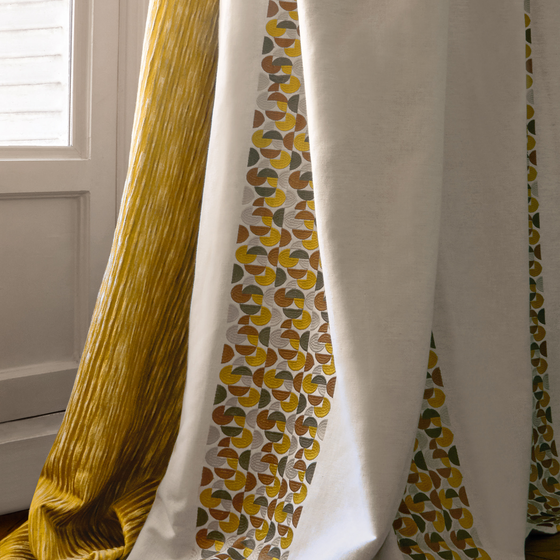 Photo of the fabric Balanchine 4979 0182 swatch by Casamance. Use for Curtains, Accessory. Style of Embroidery, Stripe