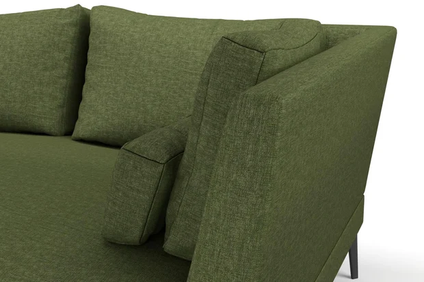 Photo of the fabric Tahiti Kale swatch by Mokum FibreGuard. Use for Curtains, Upholstery, Accessory, Top of Bed. Style of Chenille, Plain