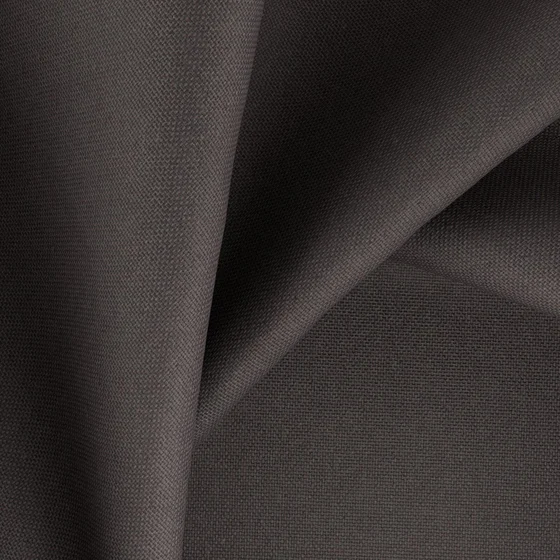 Photo of the fabric Woolskin Charcoal swatch by Zepel FibreGuard. Use for Curtains, Upholstery, Accessory, Top of Bed. Style of Plain, Taffeta