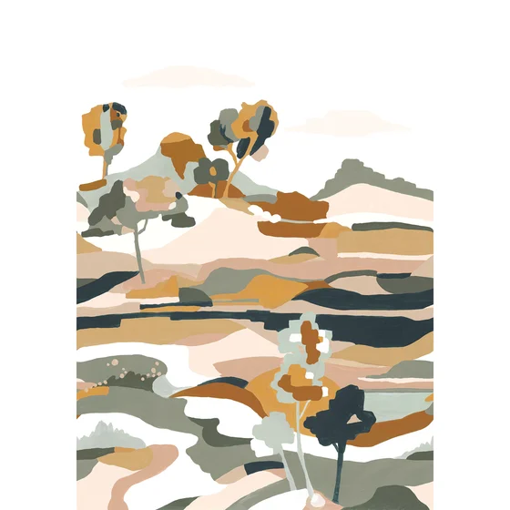 Photo of the fabric Le Bassin Wpanel 7593 7593 3568 swatch by Casamance. Use for Wall Covering, Wall Panel/Mural. Style of Abstract, Print