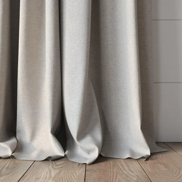Photo of the fabric Envoy 2 Oyster 320cm swatch by James Dunlop Essentials. Use for Curtains, Accessory, Top of Bed. Style of Plain, Texture