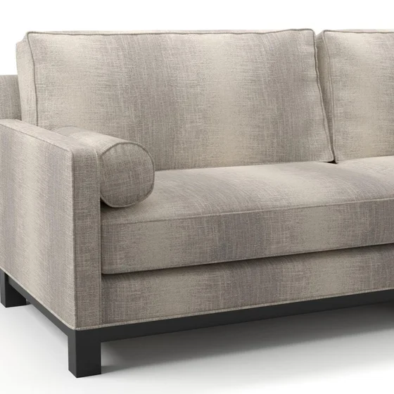Photo of the fabric Maxime Zinc swatch by James Dunlop. Use for Upholstery, Accessory. Style of Stripe, Texture