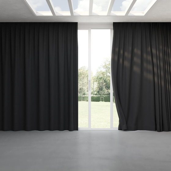 Photo of the fabric Satori Stonewash Onyx swatch by Mokum. Use for Curtains, Upholstery Light Duty, Accessory, Top of Bed. Style of Plain, Texture