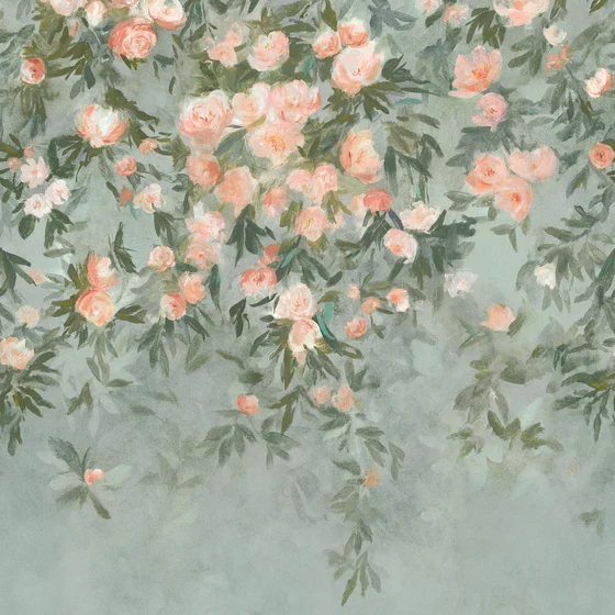 Photo of the fabric Ottavia Mural Wp W466 02 swatch by Romo. Use for Wall Covering, Wall Panel/Mural. Style of Floral And Botannical