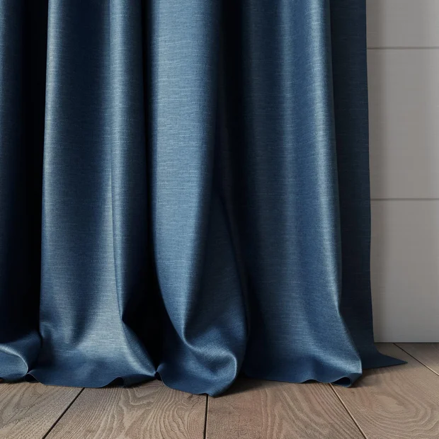 Photo of the fabric Provence Denim swatch by James Dunlop Essentials. Use for Curtains, Upholstery, Accessory, Top of Bed. Style of Plain, Texture