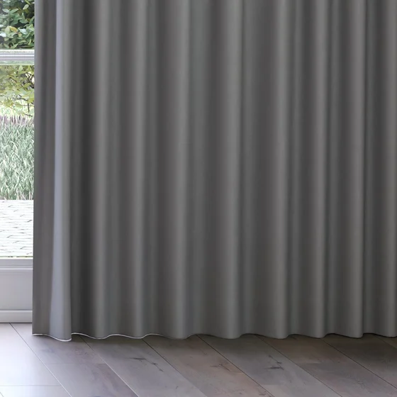 Photo of the fabric Oakley FR Carbon swatch by James Dunlop. Use for Curtains. Style of Plain, Texture