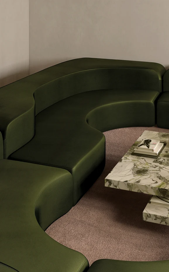 Photo of the fabric Vintage Deux Slate in situ by Mokum. Use for Curtains, Upholstery, Accessory. Style of Plain, Velvet