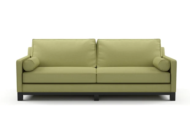 Photo of the fabric Braveheart Pistachio swatch by James Dunlop FibreGuard. Use for Upholstery, Accessory, Top of Bed. Style of Plain, Taffeta