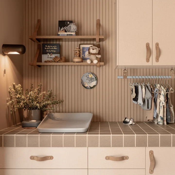 Nursey curtain in Cestino colour Clay by Mokum | Photograph by Alyne Media