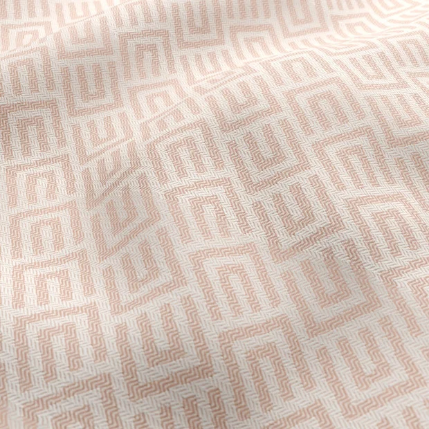 Photo of the fabric Surpass Blush swatch by Zepel FibreGuard Outdoor. Use for Upholstery, Accessory. Style of Geometric, Jacquard