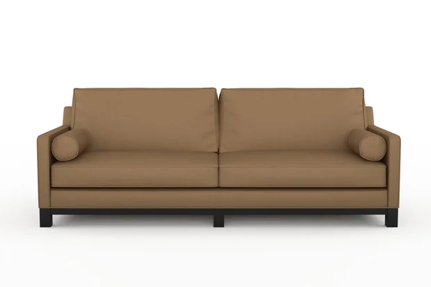 Photo of the fabric Classica Tan swatch by James Dunlop. Use for Upholstery, Accessory. Style of Plain, Taffeta